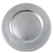 Silver Beaded Rim Charger Plate