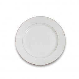 Silver Rim Dinner Plate