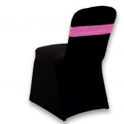 Crushed Velour Chair Band Hot Pink