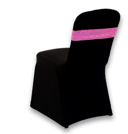Crushed Velour Chair Band Hot Pink