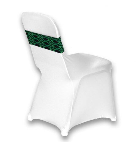 Diamond Pattern Spandex Chair Band Green