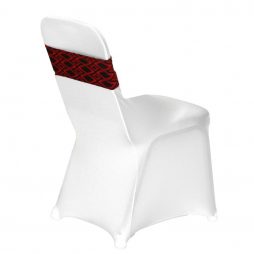 Diamond Pattern Spandex Chair Band Red