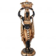 Ebony Firepot Statue Female