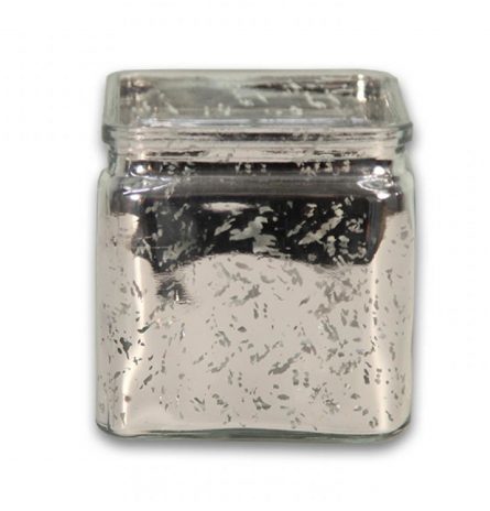 Mercury Silver Glass Cube