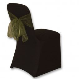 Organza Chair Tie Olive Green