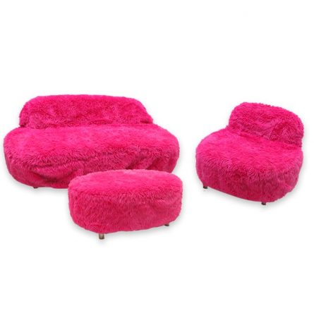 Pink Fuzzy Couch Covers