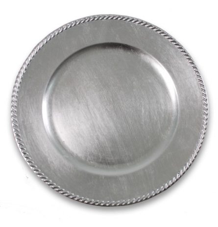 Silver Braided Rim Charger Plate