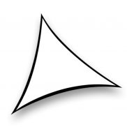 Triangle Spandex White with Black Border