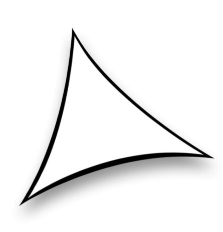 Triangle Spandex White with Black Border