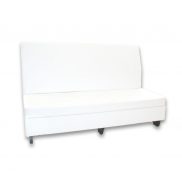 White Leather highback Couch Center