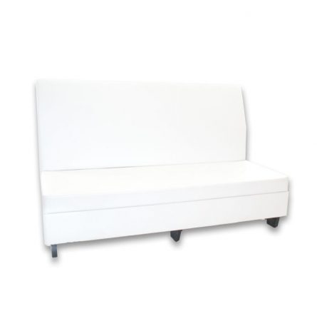 White Leather highback Couch Center